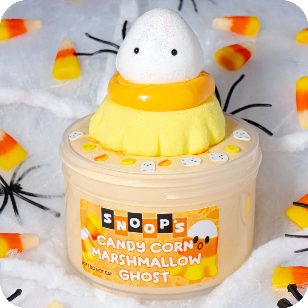 Candy Corn Marshmallow Ghost Slime