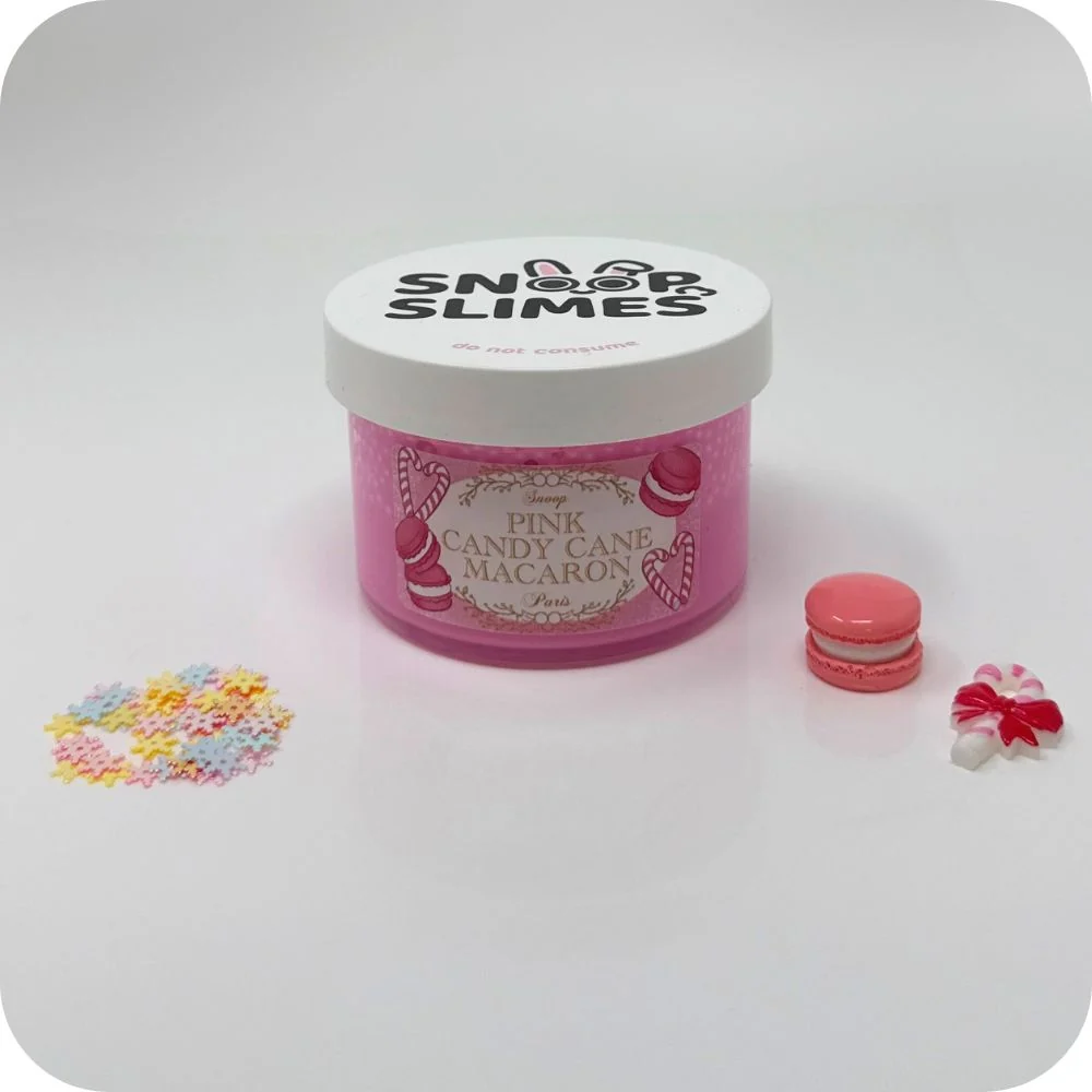 Pink Candy Cane Macaron Slime - Image 2